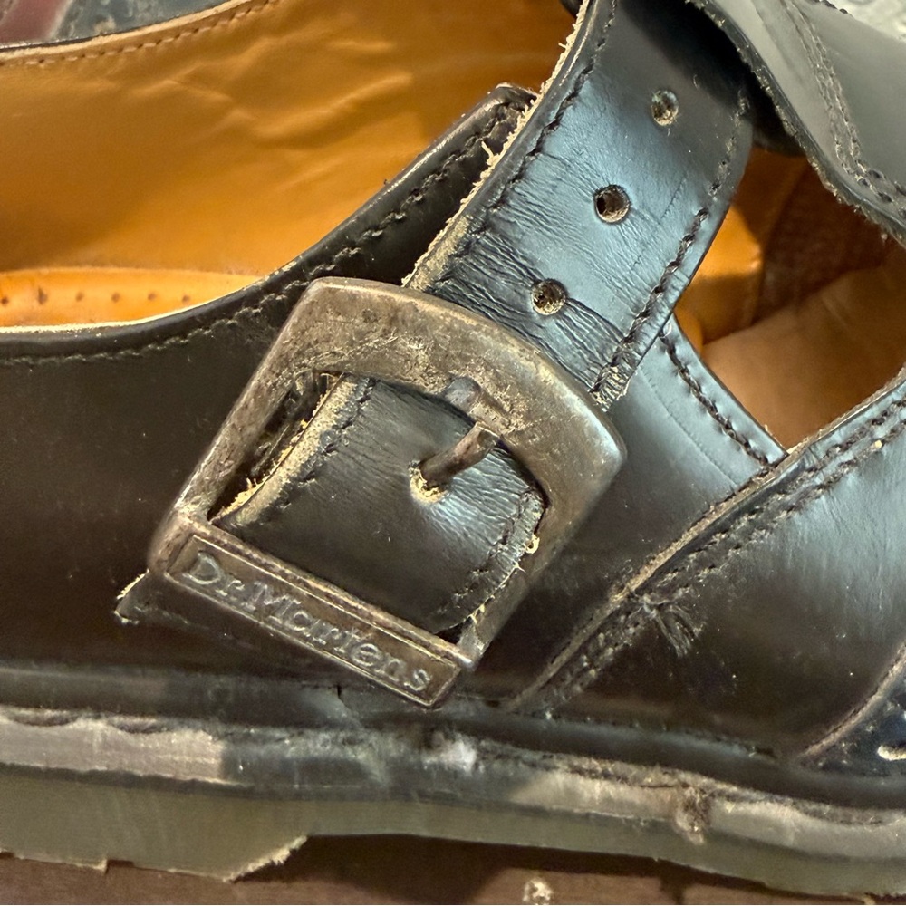 Dr Martens Vintage US 8 Mary Jane Platform Tri Color T Bar Shoes Y2K 90 Rare - Picture 9 of 10